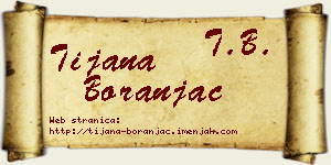 Tijana Boranjac vizit kartica